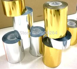 Wholesale- 2 Rolls(gold and slilver) Hot Foil Stamping Paper Heat Transfer Anodized Gilded Paper with Shipping Cost Fee