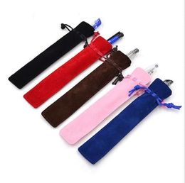 New Rope Locking Gift Bag Velvet Pen Pouch Holder Single Pencil Bag Pen Case Storage Boxes & Bins 5 Pcs