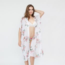 Wholesale- Hot selling new women's high-end shawl, fresh flower pattern, beach vacation blouse, sun screen cardigan designer scarf