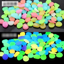 100pcs/bag Glow In The Dark Luminous Pebbles Stones For aquarium Wedding Romantic Evening Festive Events Garden Decorations Crafts B