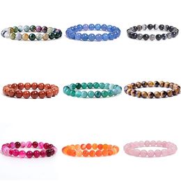 8MM Gemstone Round Beads Yoga Healing Crystal Stretch Bracelet Natural Stone Unisex Jewellery Friend Gift Jewlerry