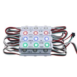 Umlight1688 100 PCS WS2811 2811 IC 3led 5050 RGB LED Pixel Digital Module String Light Waterproof DC12V Injection ABS Material