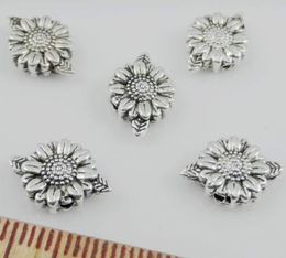 300PCS/lot alloy Antique Silver alloy Flower Spacer Beads charms For Jewellery Making 8x13mm