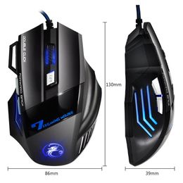 iMICE X7 Wired Gaming Mouse 7 Buttons 2400DPI LED Optical Wired Cable Gamer Computer Mice For PC Laptop 100pcs