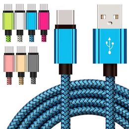 Aluminium Alloy Fabric braided cables 1M 2m 3m micro V8 5pin usb data charging cable for samsung s4 s6 s7 edge htc lg