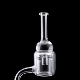 2020 New Double Tube Quartz Thermal Banger With Glass Carb Cap 10mm 14mm 18mm 45 90 Female Male sets For Oil Rigs