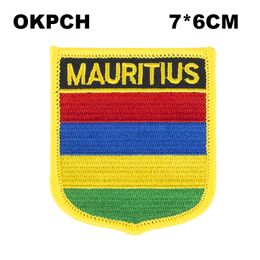 MAURITIUS Flag Embroidery Iron on Patch Embroidery Patches Badges for Clothing PT0119-S