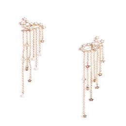 Wholesale-Star Tassel Earrings Crystal Earrings Ear Cuff Women Fashion Jewelry Will and Sandy