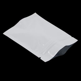 100pcs White 6x8 cm Mylar Foil Zip Food Grade Storage Bags with Notch Zipper Aluminium Foil Heat Seal Sample Packets for Snack Spices