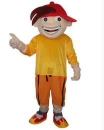 2019 Discount factory sale Boy in red hat cool adult size mascot costume free shipping