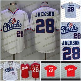 28 Bo Jackson Memphis Chicks White Red Baseball Jersey Top Quality Ed Fast Shipping Size S-XXL