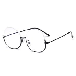 Wholesale-Hot Ins light Eyeglass Frame Wholesale Fashion Flat Half-frame Myopia Sunglasses Frame