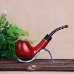 New Red Sandalwood Solid Wood Hand-Portable Philtre Pipe Manufacturer Direct Selling High-end Tobacco Pipes