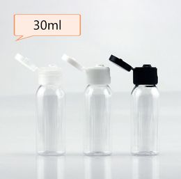 30ml Clear Plastic Small Transparent PET Cosmetic Bottles Containers With Flip Cap , 1OZ Clear Travel Size PET Bottle SN3046