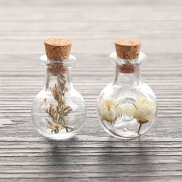 5Pcs Mini Glass Wishing Bottle Cork Stopper Empty Sample Jars DIY Pendants Storage Vial Wedding Home Decoration Supplies