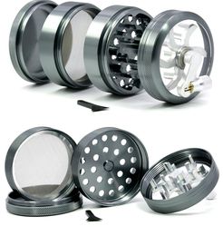 63mm Deameter Metal Herb Grinder With Handle 4 Layers Crusher Tobacco Grinders Aluminum Alloy Smoking Accessories GR173