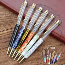 Marble Colors ballpoint Pen DIY Empty Glitter filling Ball Pens Student Writing Pens Crystal Pen Office School supplies Promotion Gifts