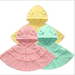 Baby Hooded Poncho Girls Princess Windproof Cloaks Outwear Double Shawl Scarf Cape Jackets Tops Coat Clothing Clothes B7043