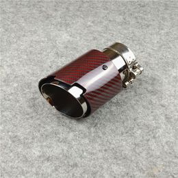Red Carbon Fibre Universal For All Cars Muffler System tailtips Exhaust Pipe Tuning Car Accessories