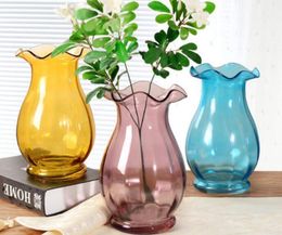 Glass vase transparent flower arrangement small fresh decoration room small ornaments ornaments living room wine cabinet rich bamboo vase