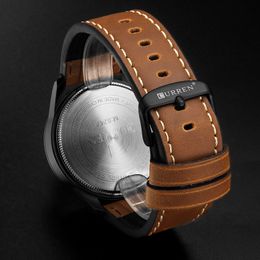 Relogio Masculino Big Dial Men CURREN Watches Top Luxury Black Quartz Military Wrist Watch Men Clock Men's Sports Watch221M