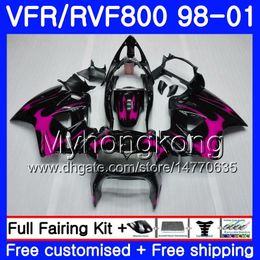 Body For HONDA Interceptor VFR800R VFR800 1998 1999 2000 2001 259HM.36 VFR 800RR VFR 800 RR Rose flames hot VFR800RR 98 99 00 01 Fairing kit