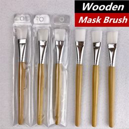 Face mask brush Applicators tools wooden handle brushes makeup special beauty tool wholesale Make up accessories free ship 10