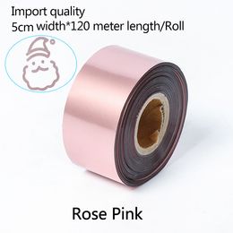 hot transfer foil UK - 5CM Width*120Meter  Rose Pink Gold Silver Foil Rolls Leather Paper Hot Foil Stamping Paper Heat Transfer Anodized Gilded Paper Free Shipping