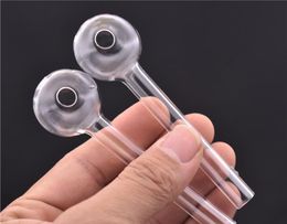 large bubbler 30mm OD ball Thick Clear Glass Oil Burner pipe Clear Glass Tube Oil Burning Pipe somking pipes hand smoking water pipes 4inch