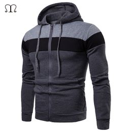 Men's Hoodie Fation Autumn Male Cardigan Zip Hoodies Long Sleeve Hooded Sweatshirt Patchwork Fleece Coat Jacket Warm Outwear 4sets/lot