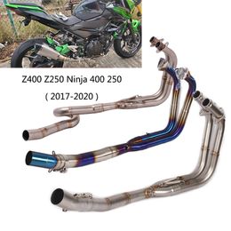 51mm Original Exhaust System for 2017-2020 Z400 Z250 Motorcycle Exhaust Pipe Slip On Header Mid Link Pipe Ninja 250 400