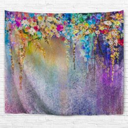 Floral Watercolour Painting 3D Printing Home Wall Hanging Tapestry for Decoratio