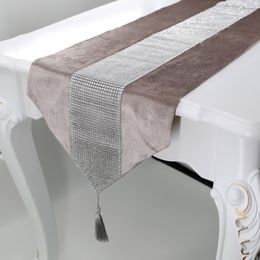 32 180cm Coffee Table Runner Cloth Home Decoration Fashion el Table Cushion Diamond Luxury Flannel Tablecloth Decoration263L