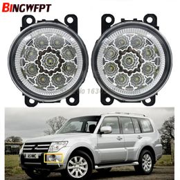 2pcs/pair Car Styling Round Bumper Halogen lamps 55W For Mitsubishi Pajero Montero Shogun 2006-2015 LED Fog Light H11