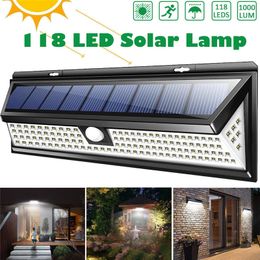 118 LED 1000LM 3 Modes Garden Solar LED Lights Outdoor Solar Lamp Motion Sensor 270 Degree Waterproof IP65 Solar Security Light