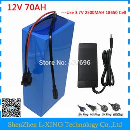 Wholesale 5pcs/lot 12V 70AH battery 12Volt 70AH 70000MAH Lithium ion battery 30A BMS for 12V 3S Ebike Battery 5A charger