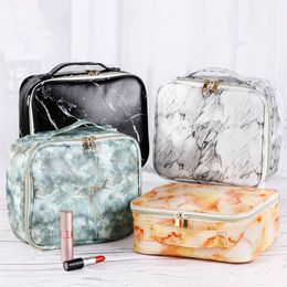 Marbling Makeup Cosmetic Zipper Bag Fashion Travel Poratble Wash Bags Handbag PU Multi-Function Storage Bags 8styles RRA1690