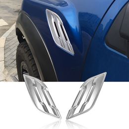 Silver Leaf Plate Tuyere Decoration Panel Decoration Cover For Ford F150 2015 UP Auto Exterior Accessories
