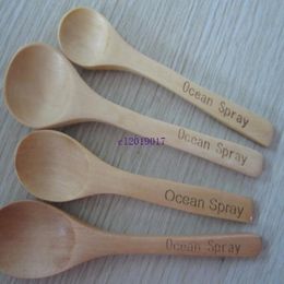 free shipping 200pcs 13CM Food grade varnish honey bamboo spoon custom LOGO#113