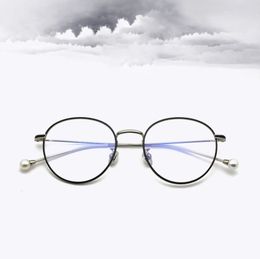 Wholesale-Anti-blue Light Pearl glasses Metal Simple Stylish Sunglassess Five Choices Protect the Eyes Decorations Glasse