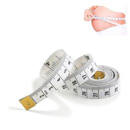 Mode Tragbare Weiß Körper Mess Lineal Zoll Nähen Schneider Maßband Weiches Werkzeug 1,5 M Nähen Maßband Ring Sizer