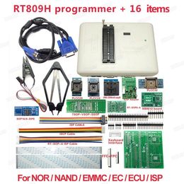 Freeshipping Original Universal RT809H EMMC-NAND FLASH Programmer + 16 Items WITH CABELS EMMC-Nand Free Shipping