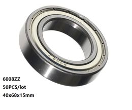 50pcs/lot 6008ZZ bearing 6008Z 6008 Z ZZ 40*68*15mm shielded Deep Groove Ball bearing 40x68x15mm