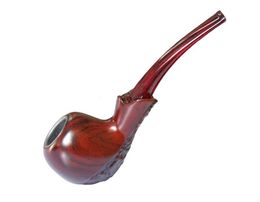 Acrylic curved handle red resin pipe wholesale Vintage men's small wooden pipe