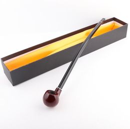 Long-pole and Long-style wooden solid wood pipe reading type with gift box solid wood pipe