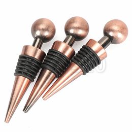 New wine bottle stopper wood stopper stainless steel champagne stopper vacuum seal wedding Wine props T3I5550