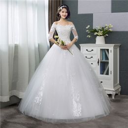 Half Sleeve Floral Print Ball Gown Wedding Dress 2020 New Fashion estidos de noivas