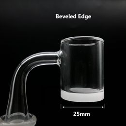 Beveled Edge 4mm Opaque Bottom Quartz Gavel Banger With Frosted Joint 2mm Wall 25mmOD XL Flat Top Quartz Bangers Nail For Glass Bongs