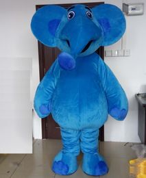 2019 Factory Outlets happy blue elephant mascot costume suit for adults for sale
