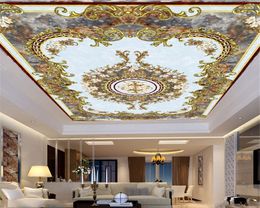 Classic 3d Wallpaper Gold Painting Flower Zenith Mural Premium Atmospheric Interior Decoration Wallpaper